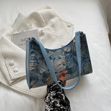 Boogzel Apparel Flower Oil Painting Baguette Bag, view 2