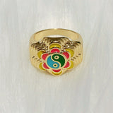 Boogzel Apparel Flower Yin Yang Ring, view 2
