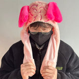 Boogzel Apparel Fluffy Brain Hat with Heart Ears, view 2