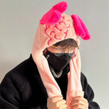 Boogzel Apparel Fluffy Brain Hat with Heart Ears, view 3