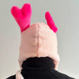 Boogzel Apparel Fluffy Brain Hat with Heart Ears, view 5