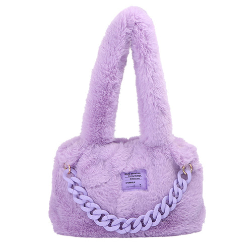 Boogzel Apparel Fluffy Chain Shoulder Bag