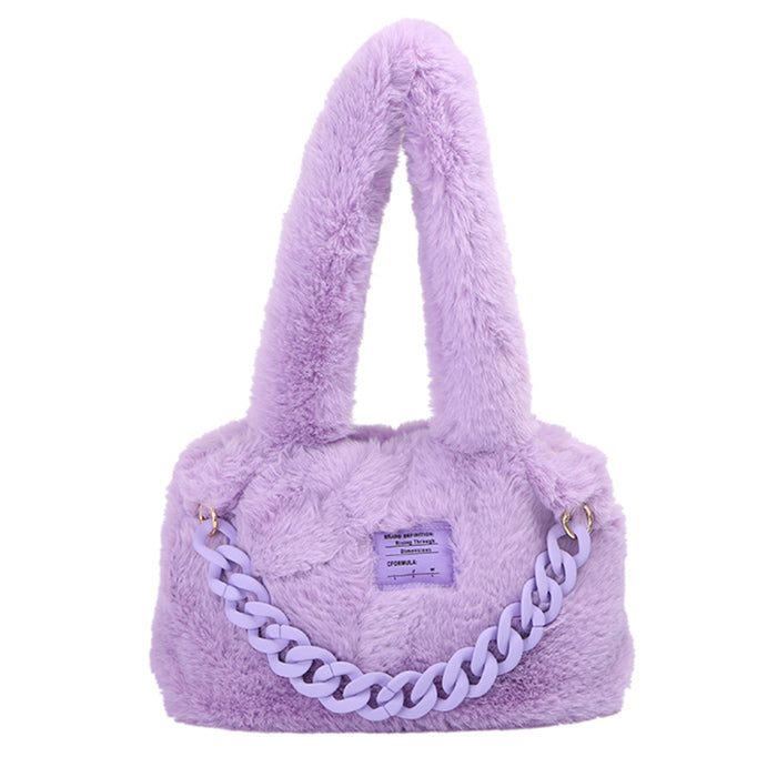 Boogzel Apparel Fluffy Chain Shoulder Bag