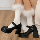 Boogzel Apparel Fluffy High Knee Socks, view 2