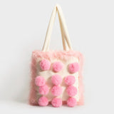Boogzel Apparel Fluffy Pom Poms Bag in Pink, view 4