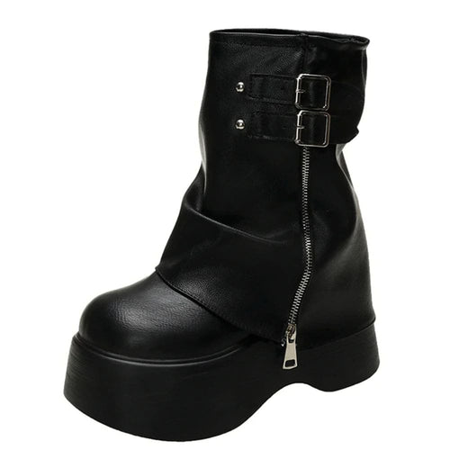 Boogzel Apparel Forbidden Girlfriend Double Buckle Boots