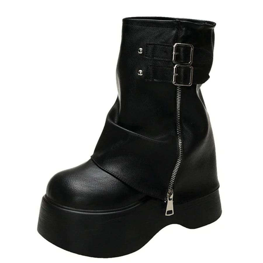 Boogzel Apparel Forbidden Girlfriend Double Buckle Boots