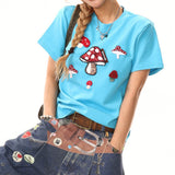 Boogzel Apparel Forest Fairy Mushroom Sequin T-Shirt, view 4