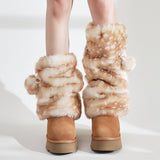 Boogzel Apparel Forest Fawn Fluffy Leg Warmers, view 4