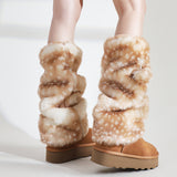 Boogzel Apparel Forest Fawn Fluffy Leg Warmers, view 5