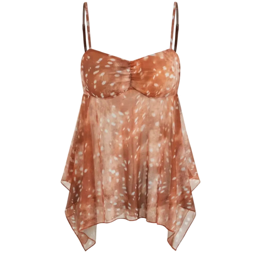 Boogzel Apparel Forest Fawn Print Mesh Top
