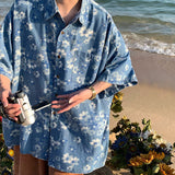 Boogzel Apparel Forget-me-Not Denim Shirt, view 3