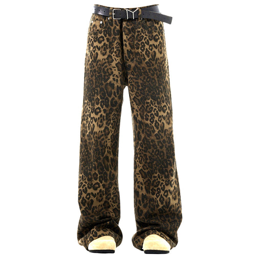 Boogzel Apparel Found Leopard Wide-Leg Jeans