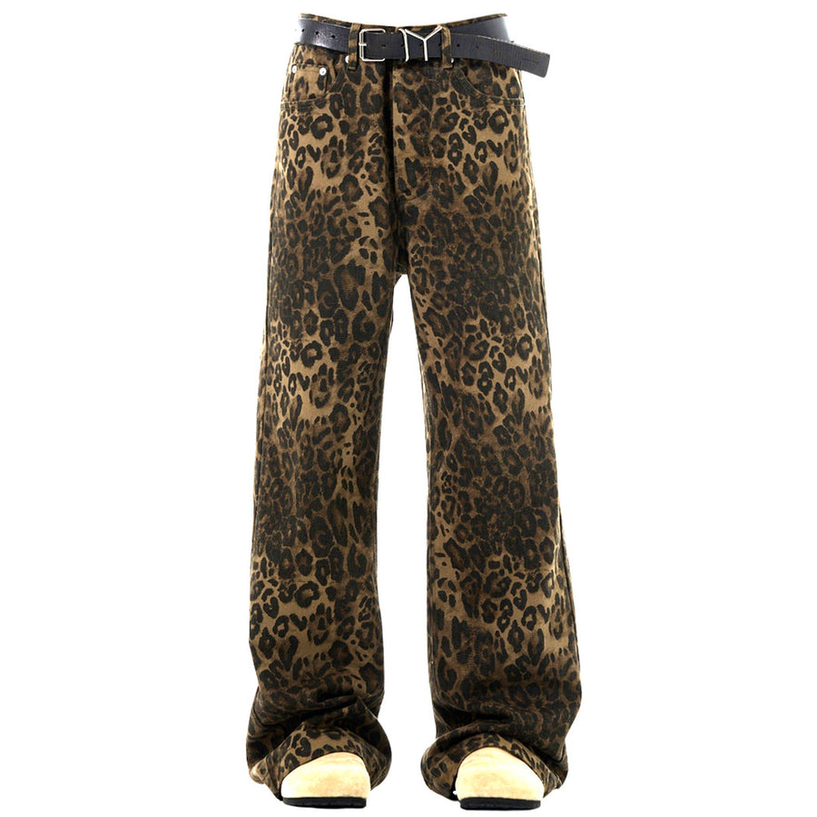 Boogzel Apparel Found Leopard Wide-Leg Jeans