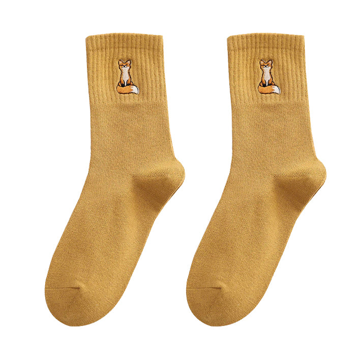 Boogzel Apparel Fox Embroidery Socks
