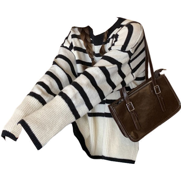 Boogzel Apparel French Aesthetic Striped Sweater