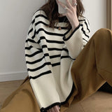 Boogzel Apparel French Aesthetic Striped Sweater, view 2