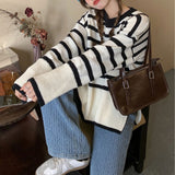 Boogzel Apparel French Aesthetic Striped Sweater, view 4