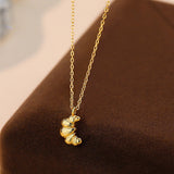 Boogzel Apparel French Girl Croissant Necklace, view 2