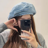 Boogzel Apparel French Girl Denim Beret Hat, view 4