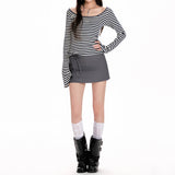 Boogzel Apparel French Girl Off Shoulder Striped Top, view 4