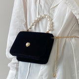 Boogzel Apparel French Girl Pearl Chain Bag, view 3