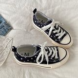 Boogzel Apparel French Girl Polka Dot Canvas Shoes, view 5