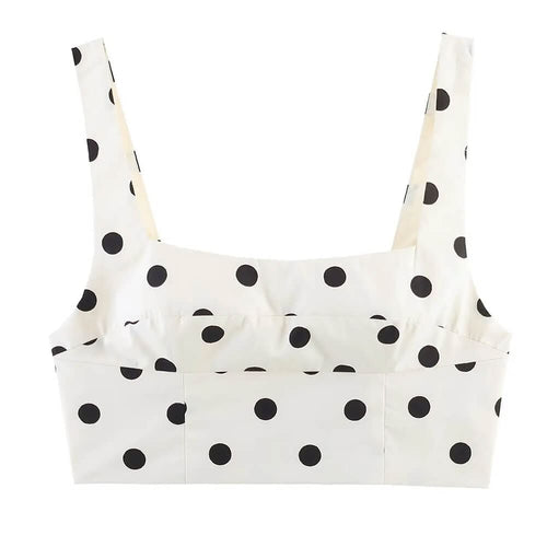 Boogzel Apparel French Girl Polka Dot Crop Top