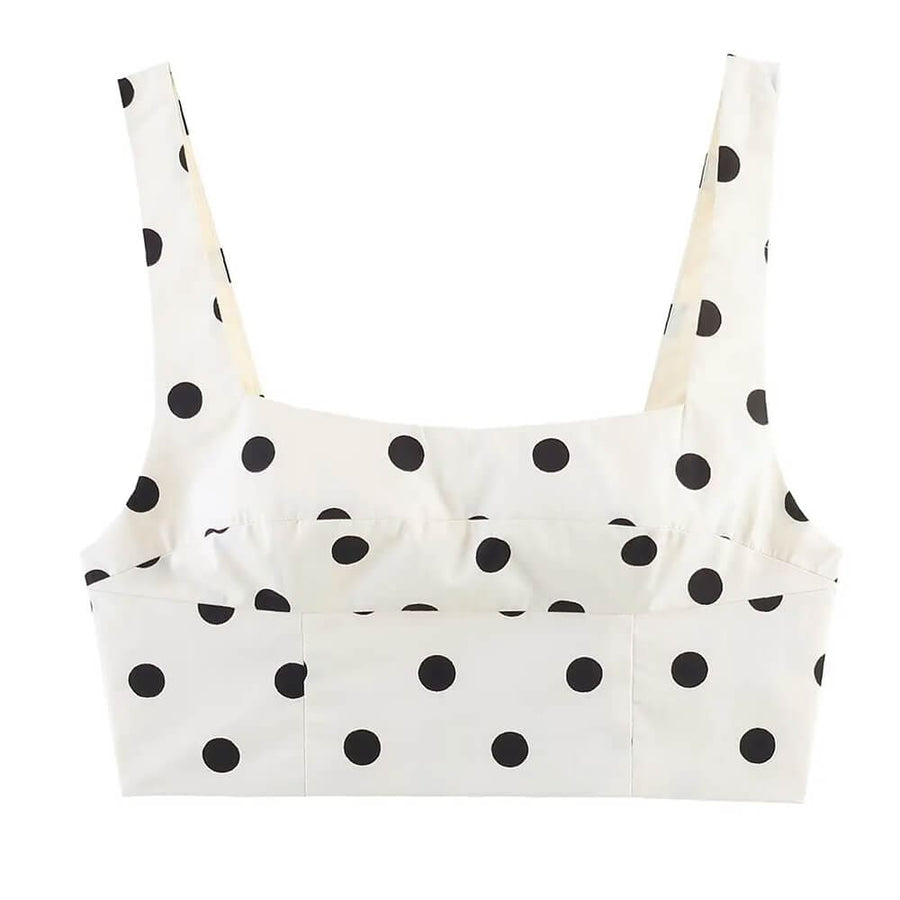 Boogzel Apparel French Girl Polka Dot Crop Top