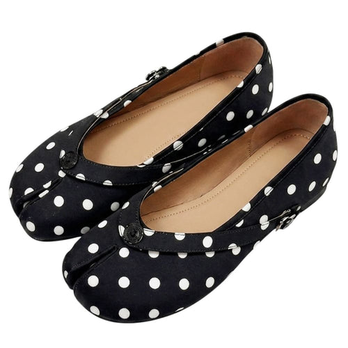 Boogzel Apparel French Girl Polka Dot Tabi Ballet Flats