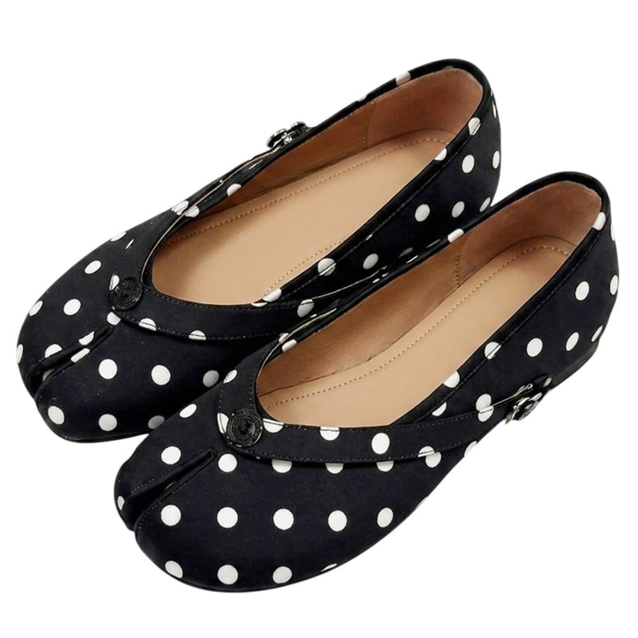 Boogzel Apparel French Girl Polka Dot Tabi Ballet Flats
