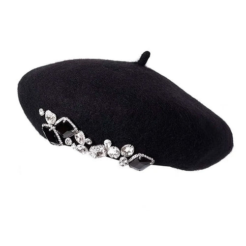 Boogzel Apparel French Girl Rhinestone Beret