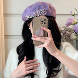 Boogzel Apparel French Girl Rhinestone Beret, view 2