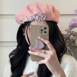 Boogzel Apparel French Girl Rhinestone Beret, view 3