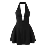 Boogzel Apparel French Girl V-Neck Halter Dress, view 3