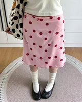 Boogzel Apparel French Kiss Polka Dot Knee-Length Skirt, view 2