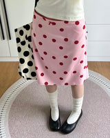 Boogzel Apparel French Kiss Polka Dot Knee-Length Skirt, view 3