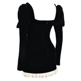 Boogzel Apparel French Maid Ruched Velvet Mini Dress, view 2