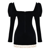 Boogzel Apparel French Maid Ruched Velvet Mini Dress, view 3