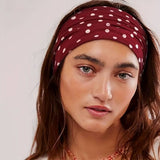 Boogzel Apparel French Style Elastic Polka Dot Headband, view 2