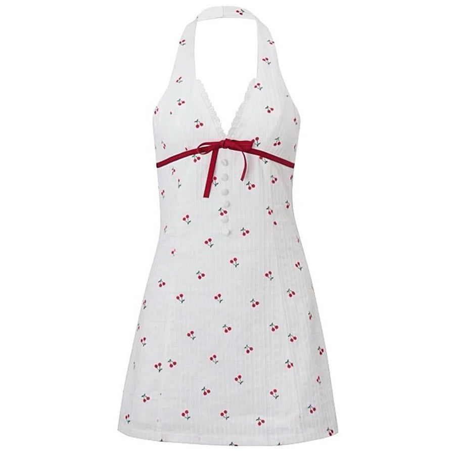 Boogzel Apparel French Summer Cherry Halter Dress