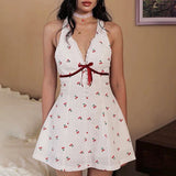 Boogzel Apparel French Summer Cherry Halter Dress, view 2