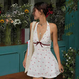 Boogzel Apparel French Summer Cherry Halter Dress, view 5