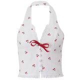 Boogzel Apparel French Summer Cherry Halter Top, view 2