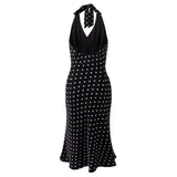 Boogzel Apparel French Summer Polka Dot Halter Dress, view 2
