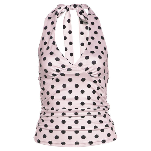 Boogzel Apparel French Summer Polka Dot Halter Top