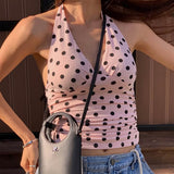 Boogzel Apparel French Summer Polka Dot Halter Top, view 5