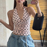 Boogzel Apparel French Summer Polka Dot Halter Top, view 6