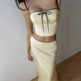 Boogzel Apparel French Summer Satin Top & Maxi Skirt Set, view 2