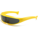 Boogzel Apparel Futurecore Shield Mirrored Sunglasses, view 4